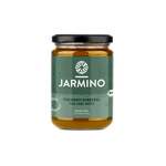 Jarmino Fischknochenbrühe 350ml – Glasflasche Vorderansicht, freigestellt, premium Knochenbrühe