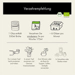 Jarmino Hühnerknochenbrühe 350ml – Verzehrempfehlung, Dosierung, Anwendung