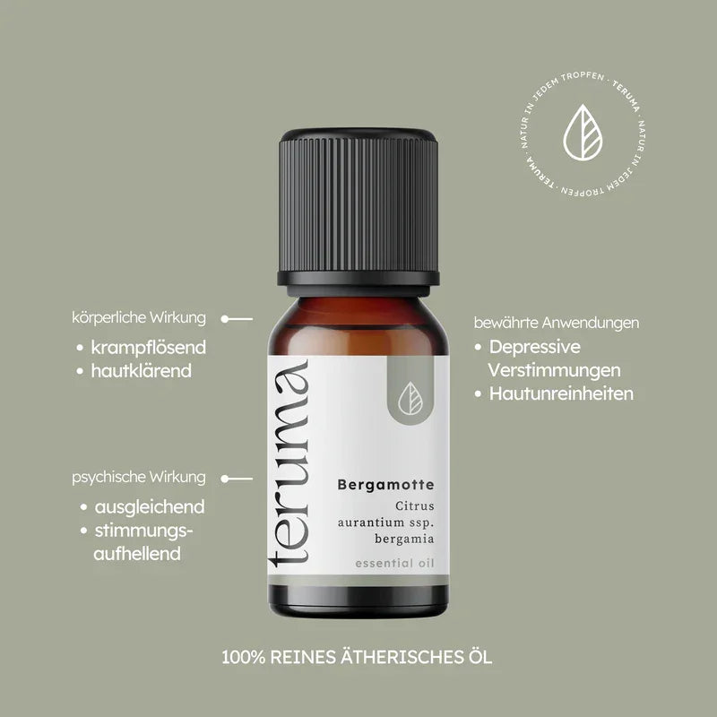 Teruma Bergamottenoel 10ml - Flasche mit Eigenschaften und Vorteilen